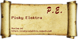 Pisky Elektra névjegykártya